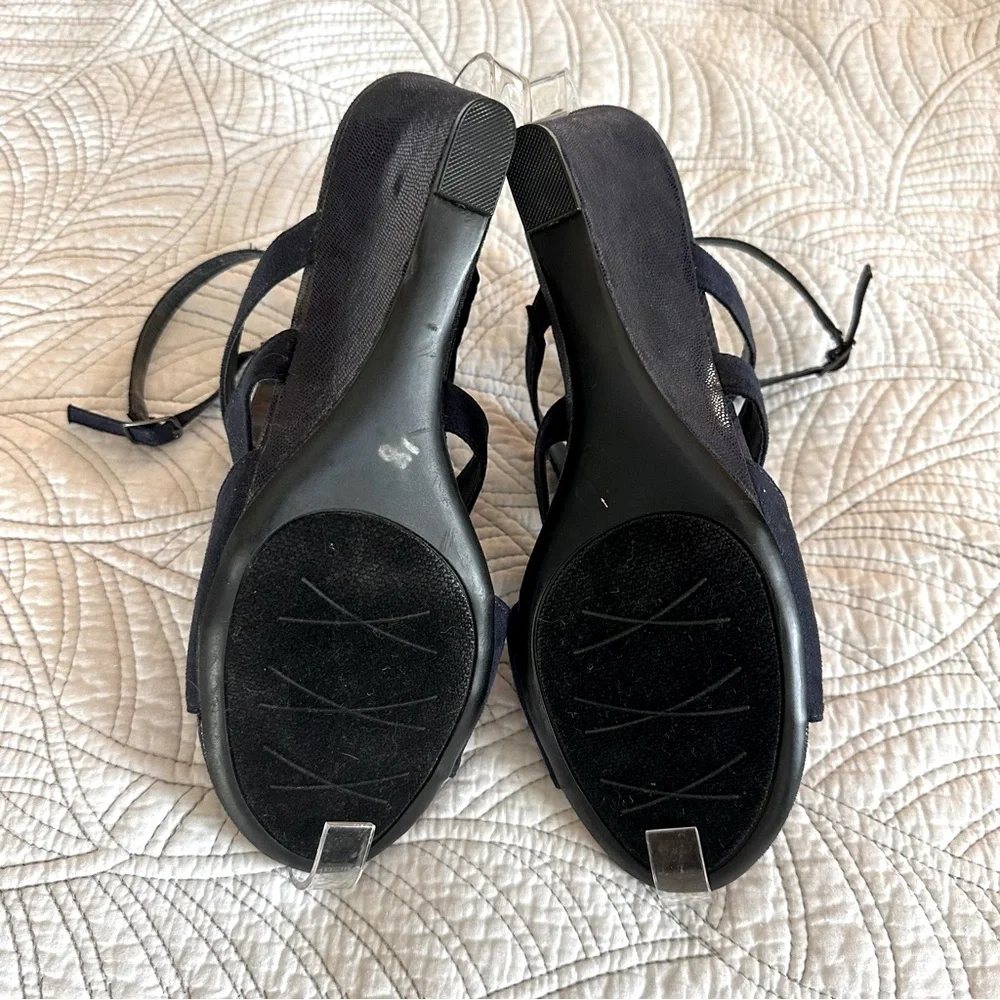 Impo Shoes Women's Wedge Sandals Navy Blue Size 10 like new never worn - Picture 9 of 10